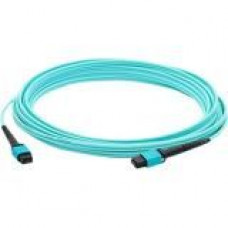 AddOn 5m MPO (Female) to MPO (Female) 24-strand Aqua OM3 Crossover Fiber OFNR (Riser-Rated) Patch Cable - 100% compatible and guaranteed to work ADD-24FMPOMPO-5M5OM3