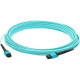 AddOn 10m MPO (Female) to MPO (Female) 24-strand Aqua OM3 Crossover Fiber OFNR (Riser-Rated) Patch Cable - 100% compatible and guaranteed to work ADD-24FMPOMPO-10M5OM3