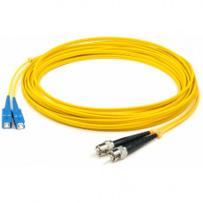 AddOn 3m ASC (Male) to ST (Male) Yellow OS2 Simplex Fiber OFNR (Riser-Rated) Patch Cable - 100% compatible and guaranteed to work ADD-ASC-ST-3MS9SMF