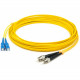 AddOn 3m ASC (Male) to ST (Male) Yellow OS2 Simplex Fiber OFNR (Riser-Rated) Patch Cable - 100% compatible and guaranteed to work ADD-ASC-ST-3MS9SMF