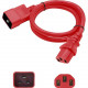 AddOn Power Extension Cord - For Computer - 120 V AC / 10 A, 230 V AC - Red - 2 ft Cord Length - 1 ADD-C132C2014AWG2FTRD