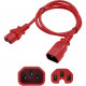 AddOn Power Extension Cord - For Computer - 120 V AC / 10 A, 230 V AC - Red - 2 ft Cord Length - 1 ADD-C142C1514AWG2FTRD