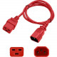 AddOn Power Extension Cord - For Computer - 120 V AC / 10 A, 230 V AC - Red - 2 ft Cord Length - 1 ADD-C142C1914AWG2FTRD
