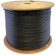 AddOn 1000ft Non-Terminated Black Cat6A FTP Outdoor Rated Copper Patch Cable - 1000 ft Category 6a Network Cable for Patch Panel, Hub, Switch, Media Converter, Router, Network Device - Bare Wire - Bare Wire - Patch Cable - Black - 1 Pack ADD-CAT6A1KFO-BK