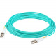 AddOn Fiber Optic Duplex Patch Network Cable - 6.56 ft Fiber Optic Network Cable for Network Device, Transceiver - First End: 2 x LC/PC Male Network - Second End: 2 x LC/PC Male Network - 100 Gbit/s - Patch Cable - Riser, OFNR - 50/125 &micro;m - Aqua