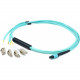 AddOn 3m MPO (Female) to 8xLC (Male) 8-strand Aqua OM3 Fiber Fanout Cable - 100% compatible and guaranteed to work - TAA Compliance ADD-MPO-4LC3M5OM3