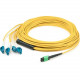 AddOn 50m MPO (Female) to 8xLC (Male) 8-strand Yellow OS1 Fiber Fanout Cable - 100% compatible and guaranteed to work ADD-MPO-4LC50M9SMF