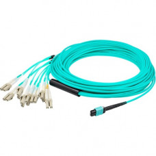 AddOn 7m MPO (Female) to 8xLC (Male) 8-Strand Magenta OM4 LSZH Fiber Fanout Cable - 22.97 ft Fiber Optic Network Cable for Network Device - First End: 1 x MPO/PC Female Network - Second End: 8 x MPO/PC Male Network - 100 Gbit/s - Fan-out Cable - LSZH - 50