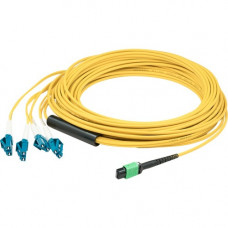 AddOn 7m MPO (Female) to 8xLC (Male) 8-strand Yellow OS1 Fiber Fanout Cable - 100% compatible and guaranteed to work ADD-MPO-4LC7M9SMF