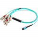 AddOn 20m MPO (Female) to 8xSC (Male) 8-strand Aqua OM3 Fiber Fanout Cable - 100% compatible and guaranteed to work ADD-MPO-4SC20M5OM3