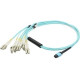 AddOn 10m MPO (Female) to 6xLC (Male) 12-strand Aqua OM3 Duplex Fiber Fanout Cable - 100% compatible and guaranteed to work ADD-MPO-6LC10M5OM3