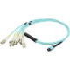 AddOn 15m MPO (Female) to 6xLC (Male) 12-strand Aqua OM3 Duplex Fiber Fanout Cable - 100% compatible and guaranteed to work ADD-MPO-6LC15M5OM3