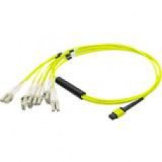 AddOn 1m MPO (Female) to 6xLC (Male) 12-strand Yellow OS1 Duplex Fiber Fanout Cable - 100% compatible and guaranteed to work - TAA Compliance ADD-MPO-6LC1M9SMF