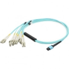 AddOn 3m MPO (Female) to 6xLC (Male) 12-strand Aqua OM3 Duplex Fiber Fanout Cable - 100% compatible and guaranteed to work - TAA Compliance ADD-MPO-6LC3M5OM3