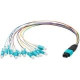AddOn 30cm MPO (Male) to 12xLC (Male) 12-strand Multicolored OM3 Duplex Fiber Fanout Cable - 100% compatible and guaranteed to work - TAA Compliance ADD-MPOM-12LC30CMOM3