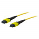AddOn 15m MPO (Male) to MPO (Male) 12-strand Yellow OS1 Crossover Fiber OFNR (Riser-Rated) Patch Cable - 100% compatible and guaranteed to work - TAA Compliance ADD-MPOMPO-15M9SM-M