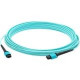 AddOn 1m MPO (Male) to MPO (Male) 12-strand Aqua OM3 Straight Fiber OFNR (Riser-Rated) Patch Cable - 100% compatible and guaranteed to work - TAA Compliance ADD-MPOMPO-1M5OM3SM