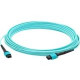 AddOn 25m MPO (Male) to MPO (Male) 12-strand Aqua OM3 Crossover Fiber OFNR (Riser-Rated) Patch Cable - 100% compatible and guaranteed to work - TAA Compliance ADD-MPOMPO-25M5OM3M