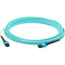 AddOn 25m MPO (Male) to MPO (Male) 12-strand Aqua OM3 Straight Fiber OFNR (Riser-Rated) Patch Cable - 100% compatible and guaranteed to work ADD-MPOMPO-25M5OM3SM