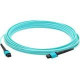 AddOn 30m MPO (Female) to MPO (Female) 12-strand Aqua OM3 Crossover Fiber OFNR (Riser-Rated) Patch Cable - 100% compatible and guaranteed to work ADD-MPOMPO-30M5OM3