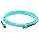 AddOn 30m MPO (Male) to MPO (Male) 12-strand Aqua OM3 Straight Fiber OFNR (Riser-Rated) Patch Cable - 100% compatible and guaranteed to work ADD-MPOMPO-30M5OM3SM