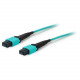 AddOn 25m MPO (Female) to MPO (Female) 12-strand Aqua OM3 Straight Fiber OFNR (Riser-Rated) Patch Cable - 100% compatible and guaranteed to work ADD-MPOMPO-25M5OM3S
