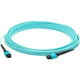 AddOn 40m MPO (Female) to MPO (Female) 12-strand Aqua OM3 Crossover Fiber OFNR (Riser-Rated) Patch Cable - 100% compatible and guaranteed to work ADD-MPOMPO-40M5OM3