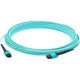 AddOn 9m MPO (Female) to MPO (Female) 12-strand Aqua OM3 Crossover Fiber OFNR (Riser-Rated) Patch Cable - 100% compatible and guaranteed to work ADD-MPOMPO-9M5OM3