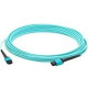 AddOn 50m MPO (Male) to MPO (Male) 12-strand Aqua OM3 Straight Fiber OFNR (Riser-Rated) Patch Cable - 100% compatible and guaranteed to work - TAA Compliance ADD-MPOMPO-50M5OM3SM