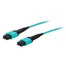 AddOn 15m MPO (Male) to MPO (Male) 12-strand Aqua OM4 Straight Fiber OFNR (Riser-Rated) Patch Cable - 100% compatible and guaranteed to work in OM4 and OM3 applications - TAA Compliance ADD-MPOMPO-15M5OM4SM