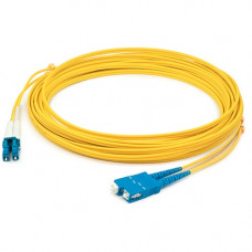 AddOn Fiber Optic Duplex Patch Network Cable - 186.96 ft Fiber Optic Network Cable for Network Device - First End: 2 x LC Male Network - Second End: 2 x SC Male Network - Patch Cable - OFNR - 9/125 &micro;m - Yellow - 1 Pack ADD-SC-LC-57M9SMF