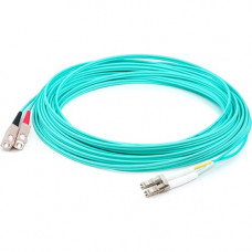 AddOn 65m LC (Male) to SC (Male) Straight Aqua OM4 Duplex Plenum Fiber Patch Cable - 213.25 ft Fiber Optic Network Cable for Network Device - First End: 2 x LC Male Network - Second End: 2 x SC Male Network - 10 Gbit/s - Patch Cable - Plenum - 50/125 &