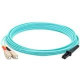 AddOn 15m MT-RJ (Male) to SC (Male) Aqua OM3 Duplex Fiber OFNR (Riser-Rated) Patch Cable - 100% compatible and guaranteed to work ADD-SC-MTRJ-15M5OM3
