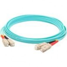 AddOn 25m SC (Male) to SC (Male) Aqua OM4 Duplex Fiber OFNR (Riser-Rated) Patch Cable - 100% compatible and guaranteed to work in OM4 and OM3 applications ADD-SC-SC-25M5OM4