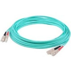 AddOn Fiber Optic Duplex Patch Network Cable - 223.10 ft Fiber Optic Network Cable for Network Device, Transmitter, Receiver - First End: 2 x SC Male Network - Second End: 2 x SC Male Network - 100 Gbit/s - Patch Cable - 50/125 &micro;m - Aqua - 1 Pac