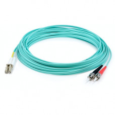AddOn Fiber Optic Duplex Patch Network Cable - 1.60 ft Fiber Optic Network Cable for Transceiver, Network Device - First End: 2 x LC Male Network - Second End: 2 x ST Male Network - Patch Cable - OFNR - 50/125 &micro;m - Aqua - 1 Pack ADD-ST-LC-0-5M5O