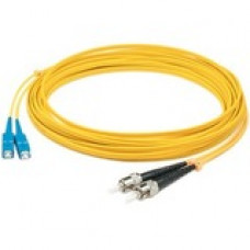 AddOn Fiber Optic Patch Network Cable - 9.84 ft Fiber Optic Network Cable for Transceiver, Network Device - First End: 2 x SC Male Network - Second End: 2 x ST Male Network - Patch Cable - 9/125 &micro;m - Yellow - 1 Pack - TAA Compliant - TAA Complia