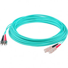 AddOn 50m ST (Male) to SC (Male) Aqua OM4 Duplex Fiber OFNR (Riser-Rated) Patch Cable - 100% compatible and guaranteed to work in OM4 and OM3 applications ADD-ST-SC-50M5OM4