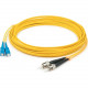 AddOn 0.5m ST (Male) to ST (Male) Yellow OS1 Duplex Fiber OFNR (Riser-Rated) Patch Cable - 100% compatible and guaranteed to work ADD-ST-ST-0.5M9SMF