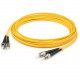 AddOn 50cm ST (Male) to ST (Male) Straight Yellow OS2 Duplex LSZH Fiber Patch Cable - 1.64 ft Fiber Optic Network Cable for Network Device - First End: 2 x ST Male Network - Second End: 2 x ST Male Network - Patch Cable - LSZH - 9/125 &micro;m - Yello
