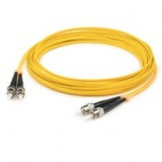 AddOn Fiber Optic Duplex Patch Network Cable - 32.80 ft Fiber Optic Network Cable for Transceiver, Network Device - First End: 2 x ST Male Network - Second End: 2 x ST Male Network - Patch Cable - OFNR - 9/125 &micro;m - Yellow - 1 Pack - TAA Complian