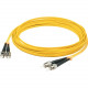 AddOn 15m ST (Male) to ST (Male) Straight Yellow OS2 Duplex Plenum Fiber Patch Cable - 49.21 ft Fiber Optic Network Cable for Network Device - First End: 2 x ST/UPC Male Network - Second End: 2 x ST/UPC Male Network - Patch Cable - Plenum, OFNP - 9/125 &a