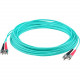 AddOn 50m ST (Male) to ST (Male) Aqua OM4 Duplex Fiber OFNR (Riser-Rated) Patch Cable - 100% compatible and guaranteed to work in OM4 and OM3 applications ADD-ST-ST-50M5OM4