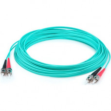 AddOn 50cm ST (Male) to ST (Male) Straight Aqua OM4 Duplex Plenum Fiber Patch Cable - 1.64 ft Fiber Optic Network Cable for Network Device - First End: 2 x ST Male Network - Second End: 2 x ST Male Network - 10 Gbit/s - Patch Cable - Plenum - 50/125 &