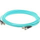 AddOn 9m ST (Male) to ST (Male) Aqua OM4 Duplex Fiber OFNR (Riser-Rated) Patch Cable - 100% compatible and guaranteed to work in OM4 and OM3 applications - TAA Compliance ADD-ST-ST-9M5OM4