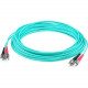 AddOn 64m ST (Male) to ST (Male) Straight Aqua OM4 Duplex Plenum Fiber Patch Cable - 209.97 ft Fiber Optic Network Cable for Network Device - First End: 2 x ST Male Network - Second End: 2 x ST Male Network - 10 Gbit/s - Patch Cable - Plenum - 50/125 &