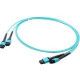 AddOn 50m MPO (Female) to MPO (Female) 24-strand Aqua OM4 Straight Fiber Trunk Cable - 100% compatible and guaranteed to work - RoHS, TAA Compliance ADD-TC-50M24-2MPF4