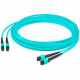 AddOn 15m MPO (Female) to MPO (Female) 24-strand Aqua OM3 Straight Fiber Trunk Cable - 100% compatible and guaranteed to work - RoHS, TAA Compliance ADD-TC-15M24-2MPF3