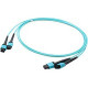 AddOn 1m 2xMPO (Female) to 2xMPO (Female) 24-strand Aqua OM3 Straight Fiber Trunk Cable - 100% compatible and guaranteed to work ADD-TC-1M24-2MPF3