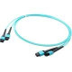 AddOn 25m MPO (Female) to MPO (Female) 24-strand Aqua OM3 Straight Fiber Trunk Cable - 100% compatible and guaranteed to work - RoHS, TAA Compliance ADD-TC-25M24-2MPF3